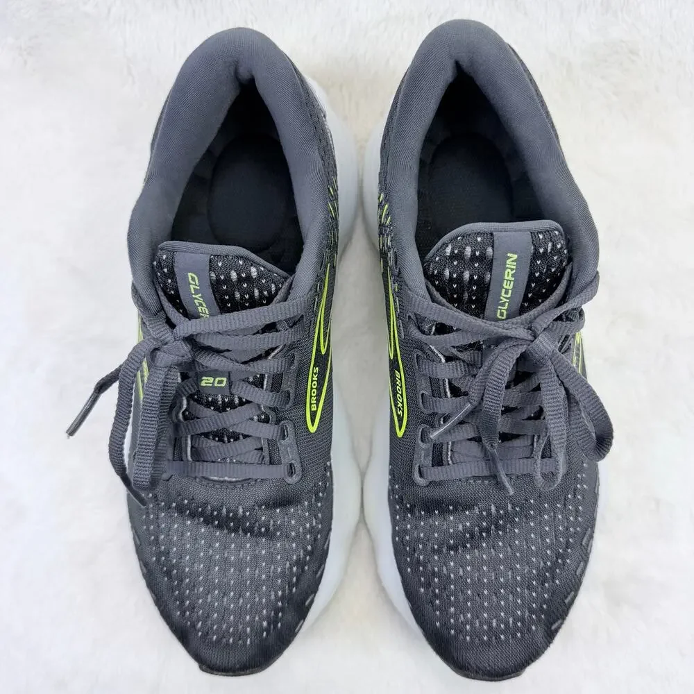 Brooks Glycerin 20 Womens Running Shoes Ebony White Nightlife Size 7 Cushion
